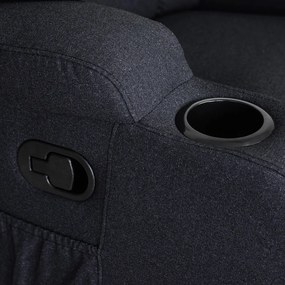 Elektromosan Vezérelhető Masszázsfunkciós Relaxfotel Fekete Szövet Kárpittal. BOX 2