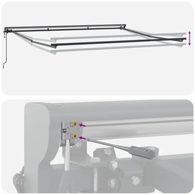 Automatikus Behúzható Napellenző LED Sárga és Narancs 400x350 cm