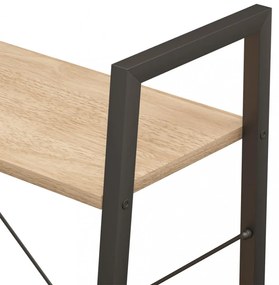 3 szintes világosbarna és fekete állópolc 56 x 35 x 108 cm