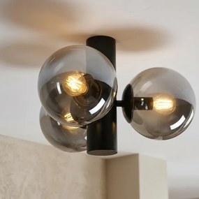 Mennyezeti lámpatest SFERIO 3xE14/5W/230V fekete/füstfekete