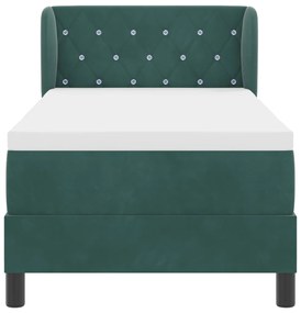 Boxspring Ágy Matraccal Sötét Zöld 80x200 cm - Bársony