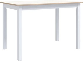 vidaXL fehér és barna tömör gumifa étkezőasztal 114 x 71 x 75 cm