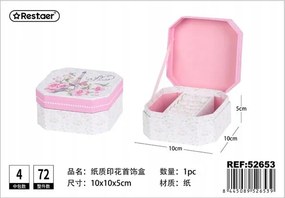 Papír Ékszerdoboz Rózsaszín Mintás