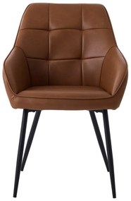 Barna kárpitozott karfás étkezőfotel szett 2 db-os Nolan Square – Unique Furniture