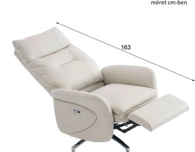 VASHOME Elektromos relaxációs fotel állítható háttámlávalés lábzsámollyal, USB töltővel, Bézs