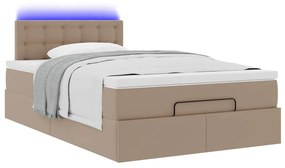 oszmán ágykeret matraccal cappuccino 120x200cm műbőrrel