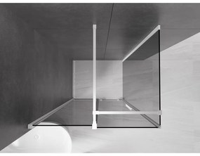 Mexen Velar, tolóajtós zuhanykabin 120 x 80 cm, 8mm szürke üveg, fehér matt, 871-120-080-41-20