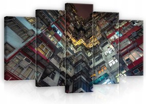 Vászonkép 100x60 Városi sűrűség beépítés építészet éjszaka város fények ablakok