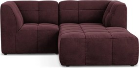 Borvörös bársony sarokkanapé (jobb oldali-heverő résszel) Aloha – Makamii