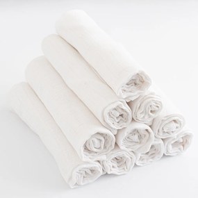 Pamut tetra pelenka New Baby STANDARD 70 x 80 cm 10 db fehér
