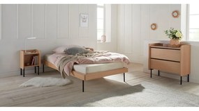 Natúr színű magas komód tölgyfa dekorral 80x82 cm Wrap – Bonami Selection