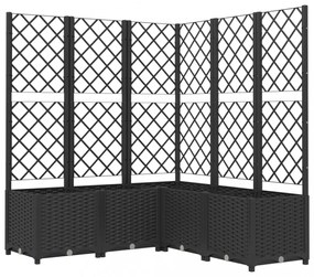 fekete polipropilén rácsos kerti ültetőláda 120 x 120 x 136 cm