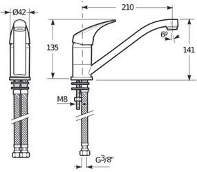 JIKA H3511N10042301 - TALAS mosdó csaptelep, 13,5 cm, fényes króm