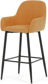 Barová židle, žlutá, látka,AUB-V4009 YEL6