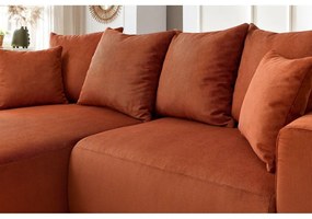 Narancssárga bársony sarokkanapé Enjoy – Bobochic Paris