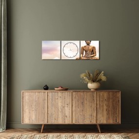 Kép - Buddha vigyáz a földre (órával) (90x30 cm)