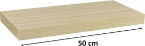 Fali polc STILISTA® Volato 50 cm - fa világos