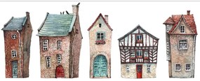 Kép - Akvarell házak (120x50 cm)
