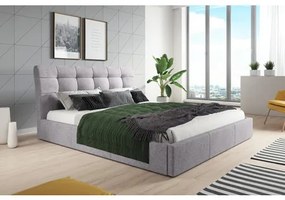 Kárpitozott ágy ADLO mérete 180x200 cm Világos szürke