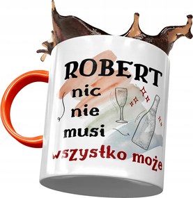 Narancssárga bögre Robert Kollégának Ajándék Nyomtatott Fotóval