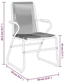 2 db fekete PVC rattan kerti szék 58 x 59 x 85,5 cm
