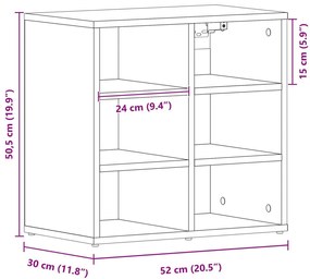 Cipőszekrények 2 db Fekete tölgy 52,5x30x50 cm