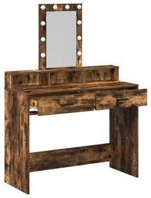 Fésülködőasztal LED világítással Füstölt tölgy 100x41x140 cm