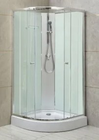 Balneum Malaga hátfalas zuhanykabin 80x80cm íves világos hátfallal