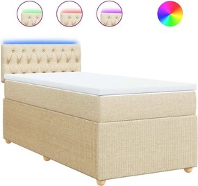 vidaXL krémszínű szövet rugós ágy matraccal 80 x 200 cm
