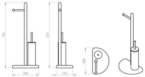Gedy - Toalettpapír és WC kefe tartó HIBISCUS fényezett króm