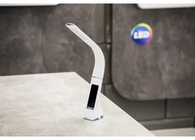 Brilagi - LED Dimmelhető asztali lámpa kijelzővel PELLE LED/7W/230V fehér