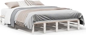 vidaXL fehér tömör fenyőfa ágy matrac nélkül 120 x 200 cm