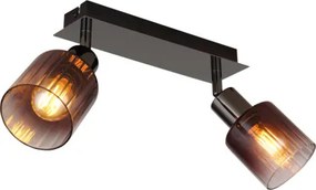 Globo 54313-2 Spotlámpa fém fekete-króm, réz színű/átlátszó színátmenetes üveg búra, HxSzxM: 250x80x180mm, 2x E14 40W 230V izzók nélkül