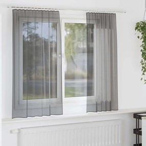 vidaXL 2 db sötétszürke voile függönyök rúd zsebekkel