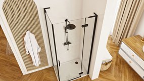 Zuhanykabin REA Hugo Black 100x80