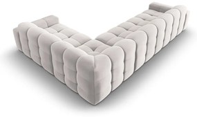 Világosszürke bársony sarokkanapé (jobb oldali) Kendal – Micadoni Home