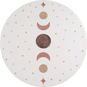 Krémszínű mosható gyerek szőnyeg ø120 cm Coco 1136 – Ayyildiz Carpets