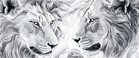 Kép - Rajzolt oroszlánfejek (120x50 cm)