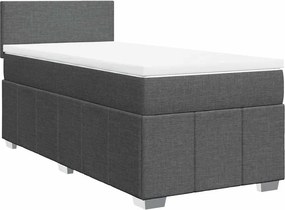 vidaXL sötétszürke szövet rugós ágy matraccal 80 x 200 cm