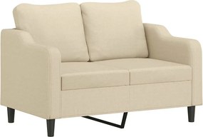 vidaXL kétszemélyes krémszínű szövetkanapé 120 cm