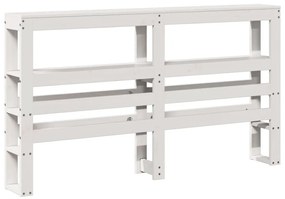 fehér tömör fenyőfa fejtámla polcokkal 140 cm