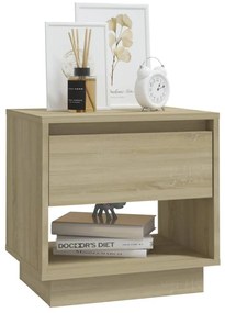 2 db sonoma tölgy színű szerelt fa éjjeliszekrény 45x34x44 cm