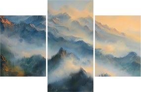 Kép - Festett hegyi táj (90x60 cm)