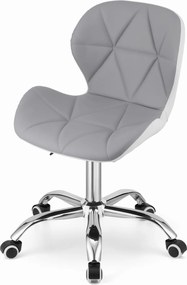 AKCIÓ Szürke-fehér AVOLA irodai szék öko bőrből II. osztály