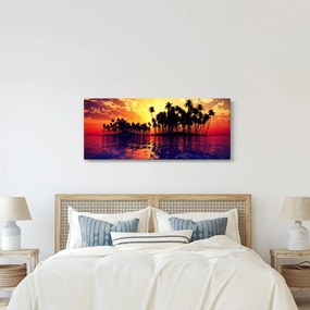 Egy sziget képe naplementekor (120x50 cm)