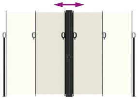 krémszínű behúzható oldalsó napellenző 220 x 600 cm