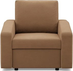 Zeus fotel, döntött kartámasz, szövet anyag, hab töltet, barna