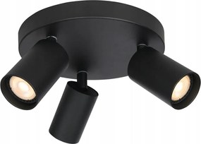Italux Nesto Mennyezeti Lámpa Fekete Ø22cm Mozgatható 3xGU10 10W