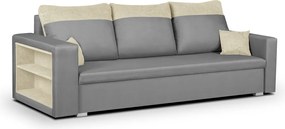 PAVEL Háromszemélyes kinyitható kanapé Világosszürke/krém