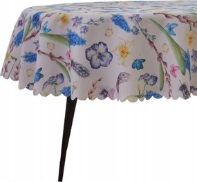 Abrosz Foltálló Ovális 120X250 CM Fehér Árvácska Zafír Tavasz Ovális